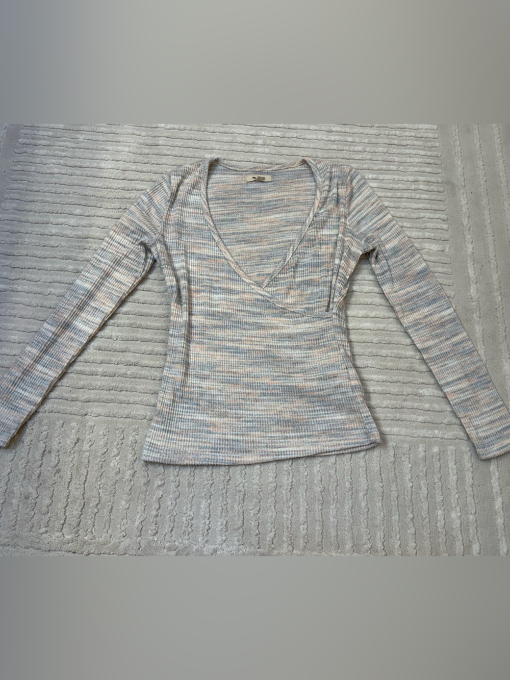 Madewell Marled Wrap V Neck Sweater Size S